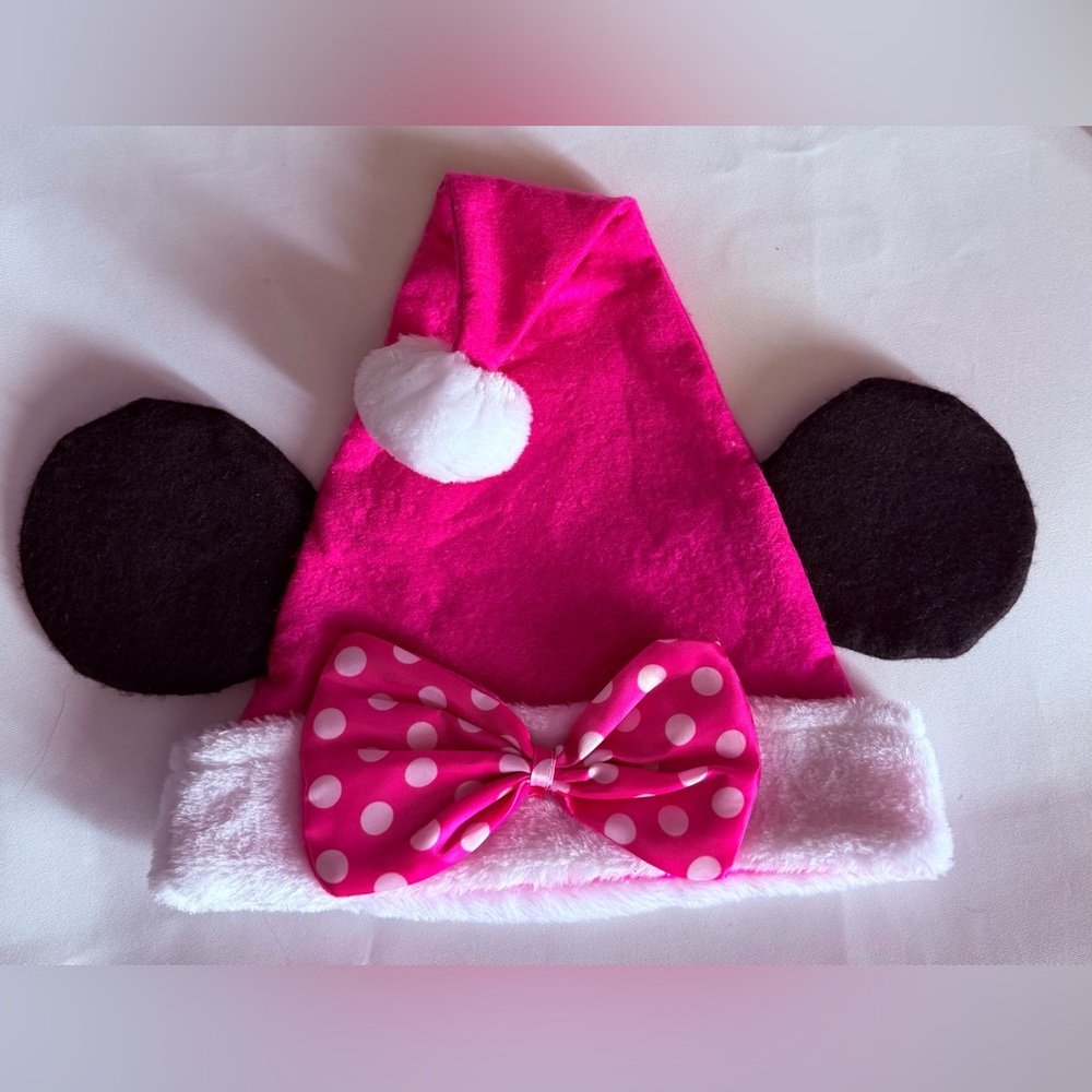 Minnie Mouse Christmas Holiday Santa Hat Pink